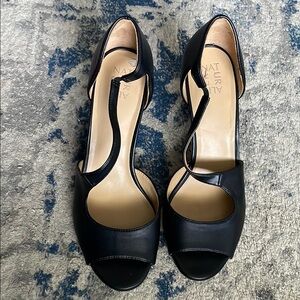 Naturalizer Elegant Black Open-Toe Heels